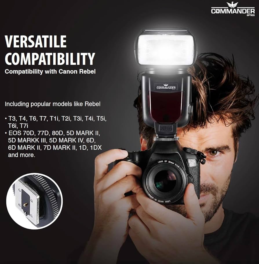 Amazon.com : Electronic Flash For Canon DSLR EOS Rebel T7, SL3